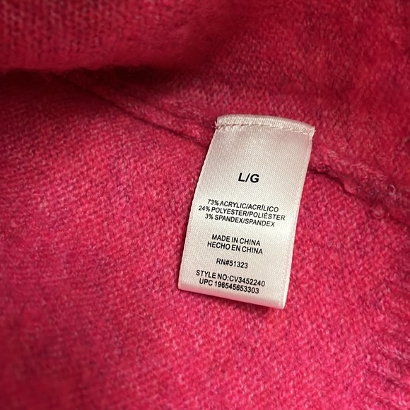 Vince Camuto Oversized Sweater Drop Shoulder Pink Comfy Sweater Women’s Size L - Picture 7 of 14